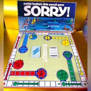 SORRY BOARD GAME VTG 1972 PARKER BROTHERS SLIDE PURSUIT GAME